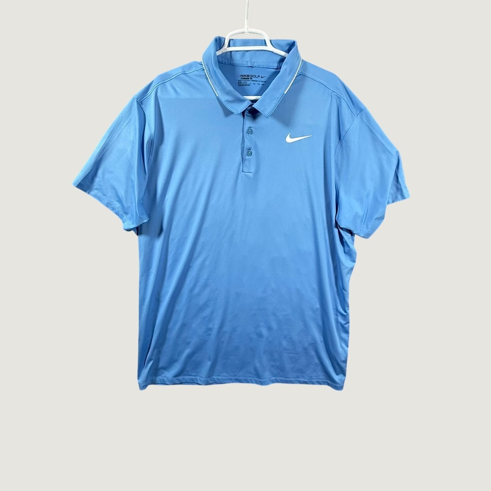 Nike Golf Dri-FIT Polo Shirt Mens XXL Blue Short Sleeve Standard Fit Swoosh